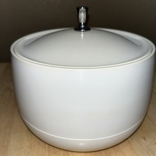 Vtg MCM Off White Cream Ice Bucket Insulated Bowl Unbranded Made In USA