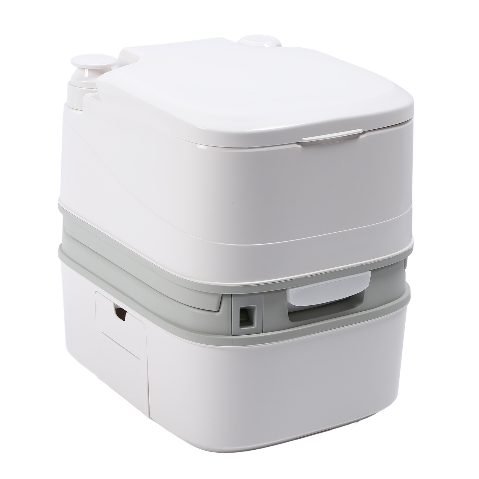 Portable Flush Toilet RV Portable Toilet 6.3 Gallons Double Outlet For Camping