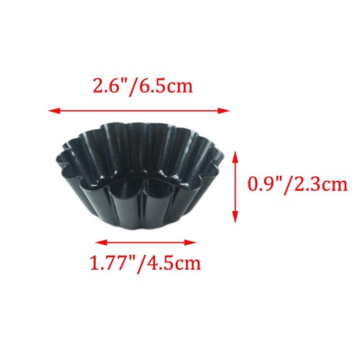 12 Packs Egg Tart Molds, Mini Carbon Steel 2.6 Inch Egg Tart Pans, Non-stick ... - Picture 2 of 4