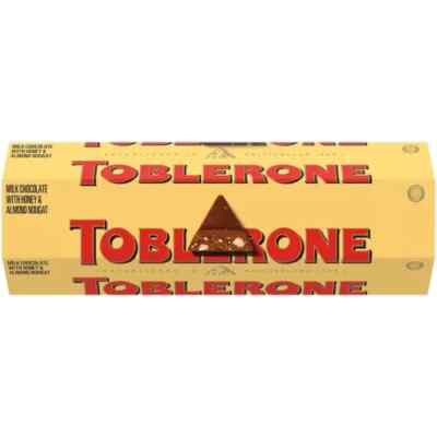 Toblerone Swiss Milk Chocolate With Honey & Almond Nougat 6 Bars x 100g
