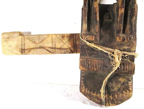 ALTE BAMANA/BAMBARA DOPPEL VORFAHREN FIGUR TÜRSCHLOSS MITTE - ANFANG 20. JH. MALI - Bild 4 von 8