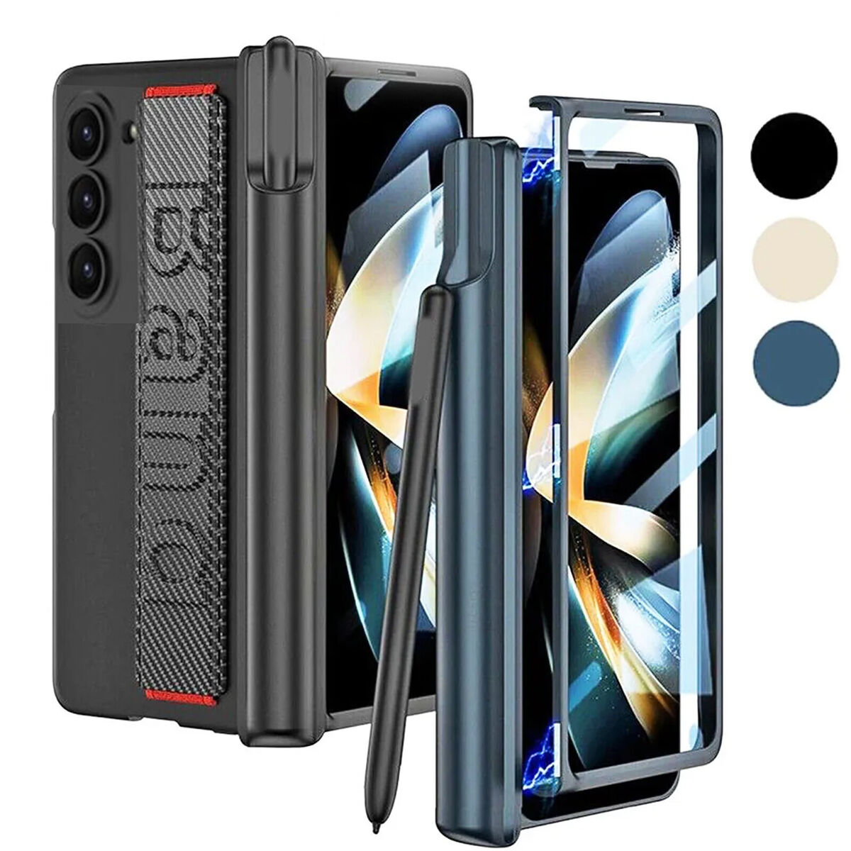 For Samsung Galaxy Z Fold 6 Full Case With S Pen Holder Wrist Strap Hard Cover For Samsung Galaxy Z Fold 6 Full Case With S Pen Holder Wrist Strap Hard Cover