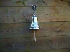 Large Ships Silver Bell with Rope 900 grams in Weight bar pub door Royal Navy