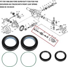 Front Axle Seal Kit Rebuild Set For 9804 Ford Super Duty F250 F350
