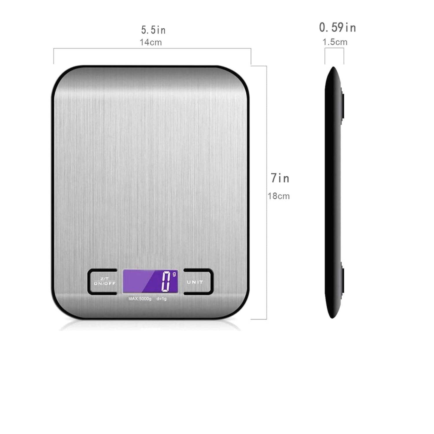 Digital Kitchen Scale,Multifunction Food Scale Measure Weight(Max:11Lb/5Kg/17...-image