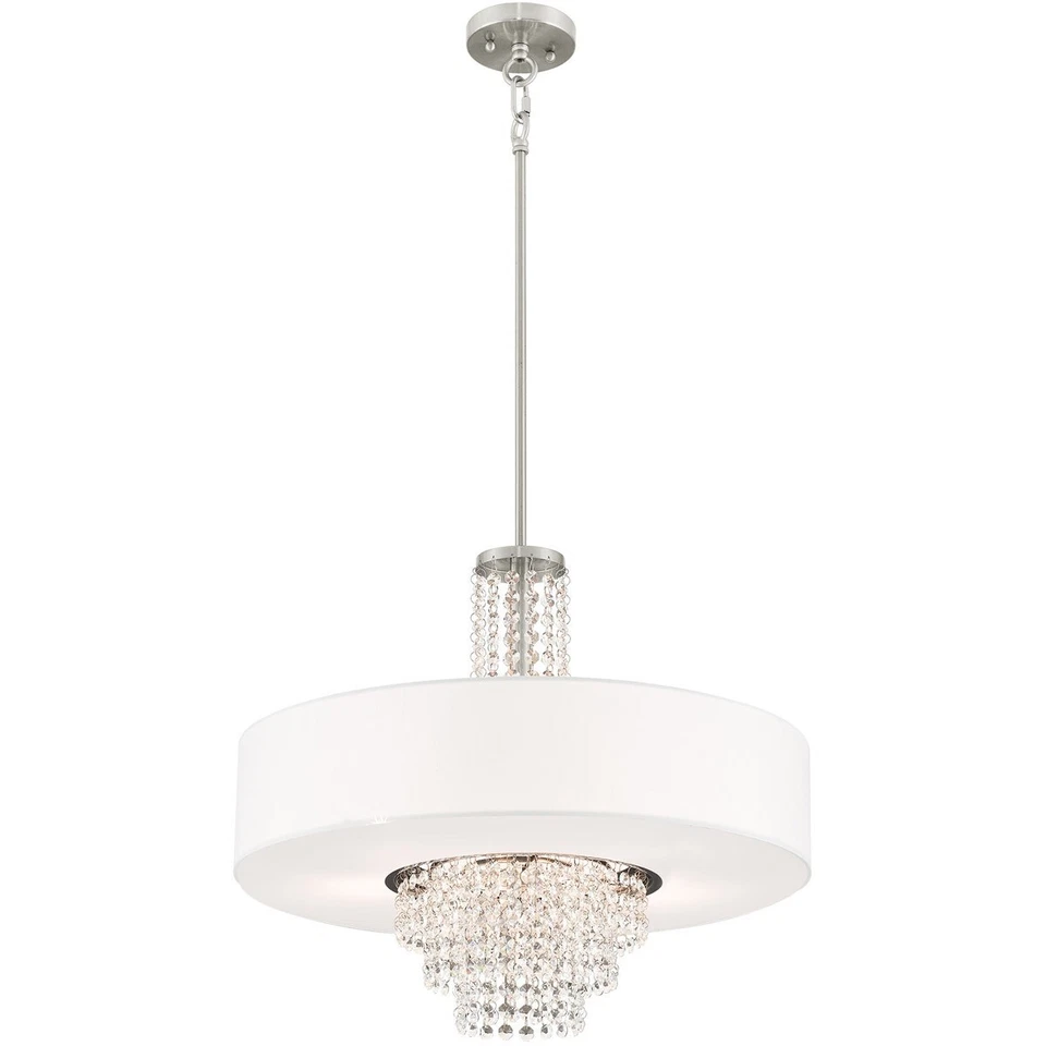 Livex Lighting 51033-91 水晶四灯吊灯 Carlisle - 拉丝镍 — 第 4/4 张图片