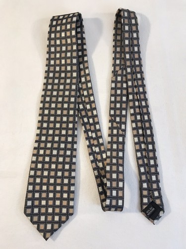 Zarrano Platinum Geometric Mens Silk Neck Tie (T3) - Picture 4 of 4