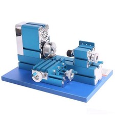 36W Mini Motorized Lathe Machine Metal Woodworking Hobby Teaching DIY Tools