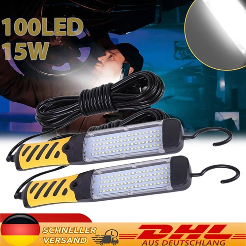 2X 100LED KFZ Arbeitsleuchte Werkstattlampe Handlampe Magnet Stablampe 8m Kabel - Bild 2 von 22