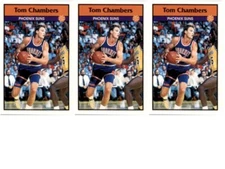 (3) 1992 Panini Stickers #41 Tom Chambers Phoenix Suns Card Lot