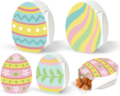 24 Pack Easter Gift Boxes Easter Egg Shape Happy Easter Party Treat Goodie DIY C