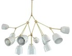 12 Arms White Shade Industrial Italian Sputnik Fixture Chandelier Lamp Light