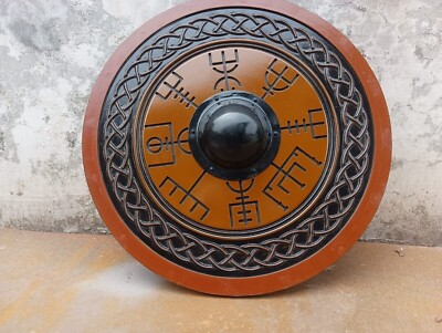 Shield Wooden Medieval Viking Round Armor 24' Battle Larp Warrior Handmade Ready