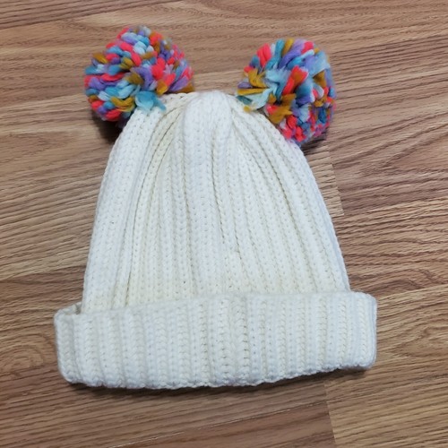 American Heritage Embroidered Lady Eyes Beanie Hat Double Poms Cap - Picture 3 of 4