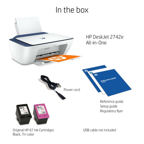 HP DeskJet 2742e All-in-One Wireless Color Inkjet Printer INK INCLUDED |  eBay