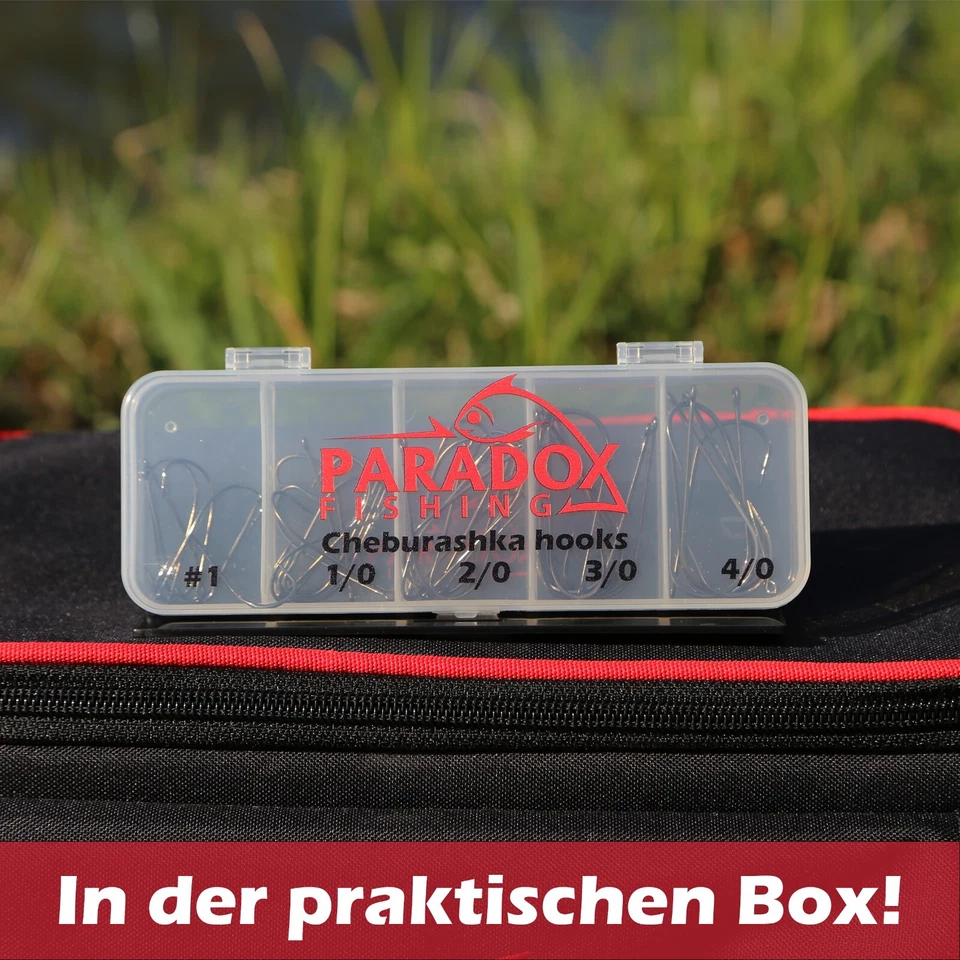 Paradox Fishing Cheburashka Haken Set 45 Stück I #1 1/0 2/0 3/0 4/0 mit Öhr - Bild 4 von 4