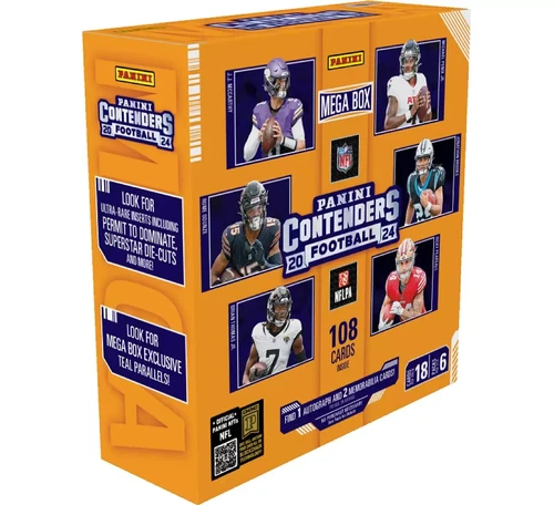 2024 Panini Contenders Football Mega Box - 1 Auto & 2 Mem per Box