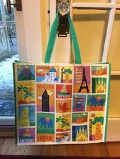 Travel Destination~NY PARIS EGYPT MEXICO Reusable Shopping Bag EcoTote Marshalls