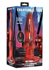 Creature Cocks Hell-Thrusting & Vibrating Silicone Dildo - Black/Red
