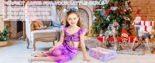 Girls' Princess Dress - Up Set - Role - Play,Cosplay,Ideal Gift for 3-6 Yr Olds - Picture 11 of 20