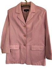 Vtg Excelled Womens Size Lrg Pink 100% Leather Jacket Coat Motorcycle Blazer Hip