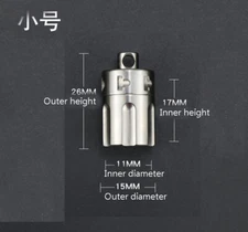 Titanium Waterproof Mini Pill Box Keychain Case Bottle Holder Container Pendant