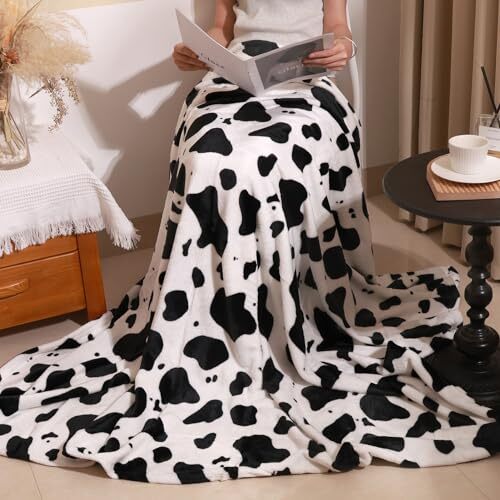 Cute Throw Blanket Soft Blanket Flannel All-Season Couch Cozy 60*70 Inch Cow - Picture 6 of 6