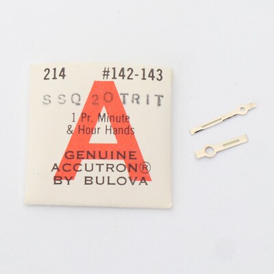 NOS Bulova Accutron Watch 214 Pair Hands Hour Minute #142-143 SSQ20TRIT (C1D8)