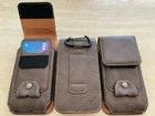 For iPhone 17 16 15 14 Pro Max Brown Leather Card Belt Clip Loop Case Holster