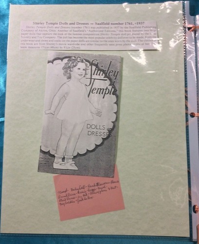 RARE 1937 SHIRLEY TEMPLE Muñecas y vestidos Recortes # 1761 Saalfield - Imagen 3 de 6