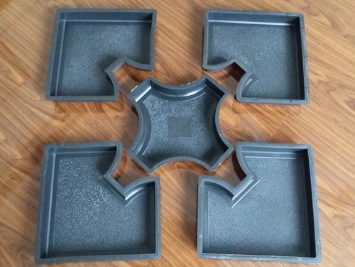 5 pcs  interlocking concrete plastic garden mould driveway patio pathmaker - 第 1/4 張圖片