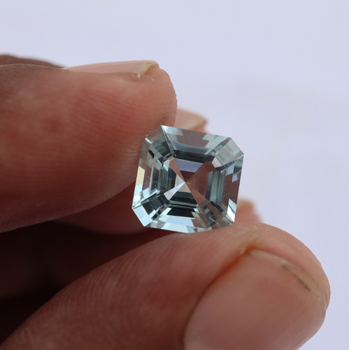 9.5 MM 3.40 Carat Natural Blue Aquamarine Square Octagon Cut Gemstone - Bild 5 von 10