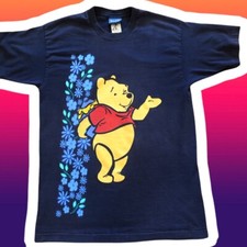 Vintage Disney Winnie-the-Pooh Single Stitch T-Shirt Blue USA Made Large Faded