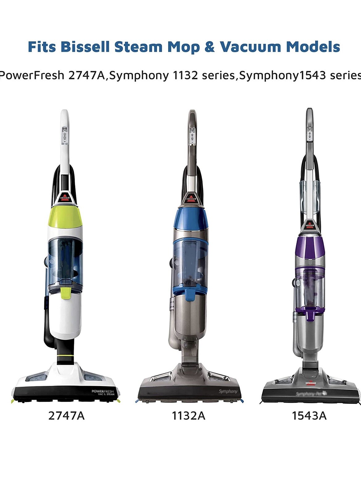 1252 Vac&Steam Mop Pad for Bissell PowerFresh 2747A,1132,1543,1632,1652