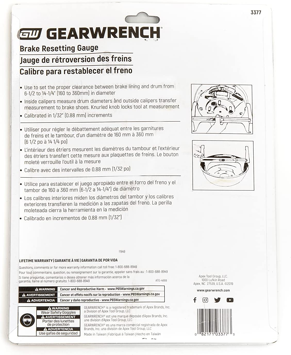 Brake Resetting Gauge 3377 for sale online eBay