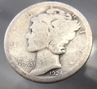 1924 P, Mercury Dime, Classic Design, 90% Silver.