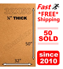 32" x 50" x 1/4" Custom CORK ROLL tile bulletin board panel map sheet message
