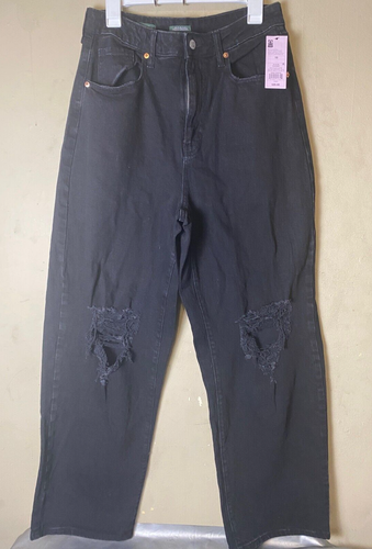 Wild Fable High-rise Baggy Tall Black Ripped Jeans Women's Size 10/30R - 第 1/9 張圖片