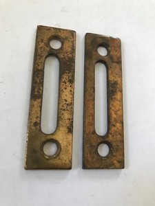 2-BRASS-PLATED-STEEL-ARTS-CRAFT-VICTORIAN-CASEMENT-WINDOW-DOOR-LATCH-LOCK-CATCH