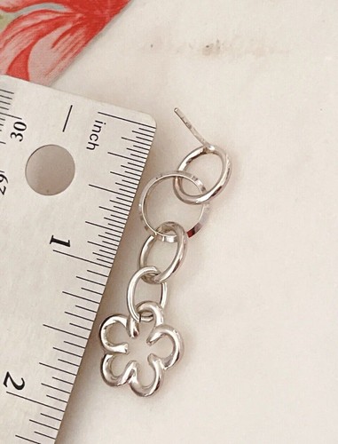 HSN Sterling Silver Floral Link Drop or Geometric Leaf Drop Earrings, Italy - Picture 8 of 19
