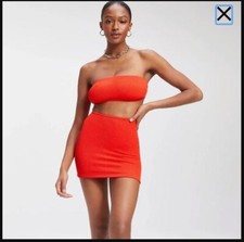 Good American NEW Size 3/4 Always Fits Mini Skirt In Bright Poppy Red Stretchy