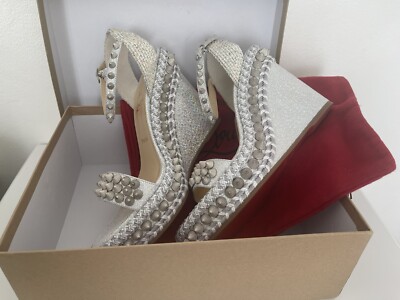★CHRISTIAN LOUBOUTIN★Lata 110 sandals Christian Louboutin lata 110 women spiked espadrille wedge