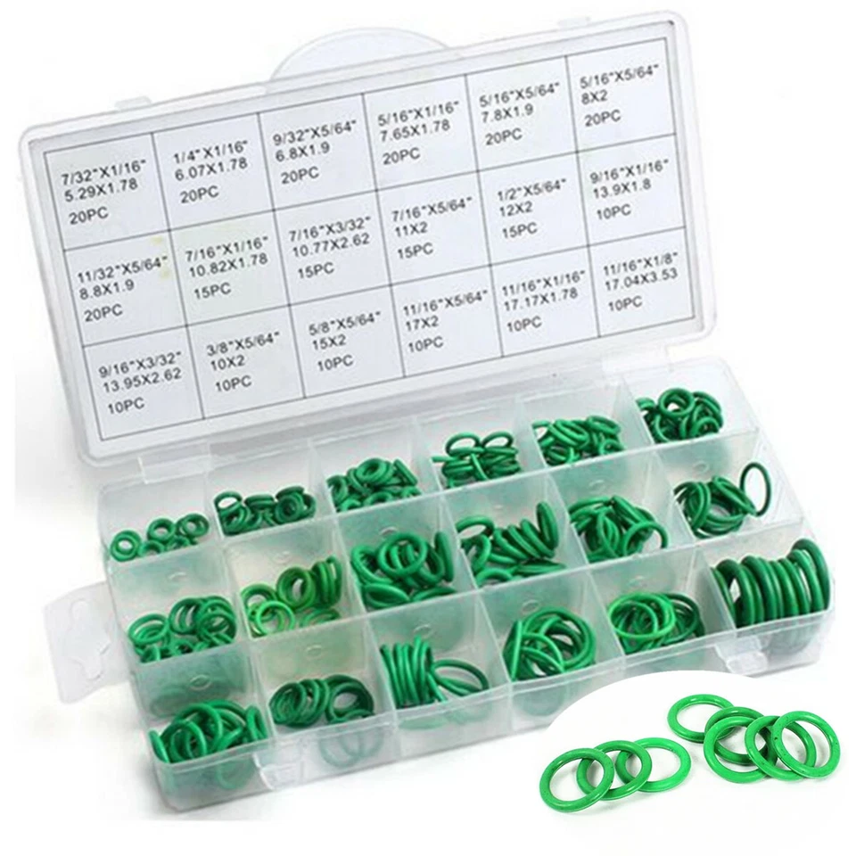 Kit surtido de juntas tóricas de aire acondicionado de coche tamaño 18 270 piezas HNBR Foto 2 de 4