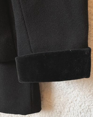 Kasper For A.S.L Black Skirt Suit Set Size 8 Petite Velvet Collar Cuff Office - Picture 15 of 17