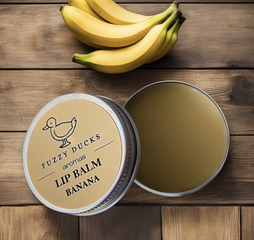 Banana Fuzzy Ducks Aromas Lip Balm Handmade & Natural 15g Tin