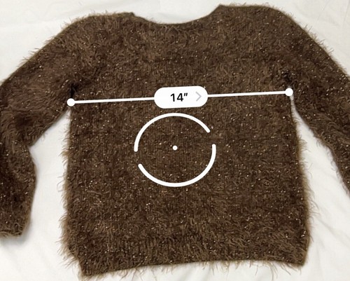 H&M Let Magic Happen Girls Sweater Size 6-8 Fuzzy Brown Holiday Pullover Sequins - Picture 13 of 20