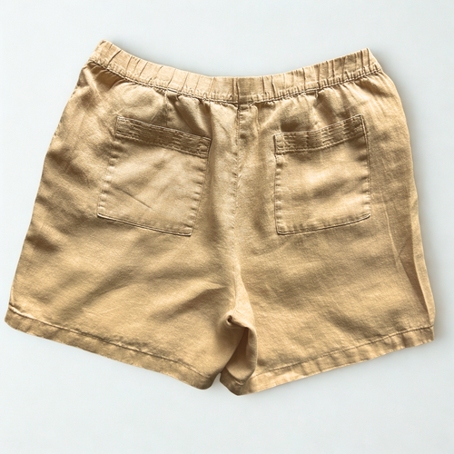 Pure Jill Linen Shorts Womens L Tan Cottagecore Coastal Grandmother Boho - Picture 2 of 7