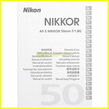 Manuale originale per Nikon AF-S Nikkor 50mm f1,8 G  (Italiano E G F S J)