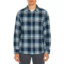 Eddie Bauer Men's Shirt S Long Sleeve Bristol Flannel Shirt Blue Plaid Size S