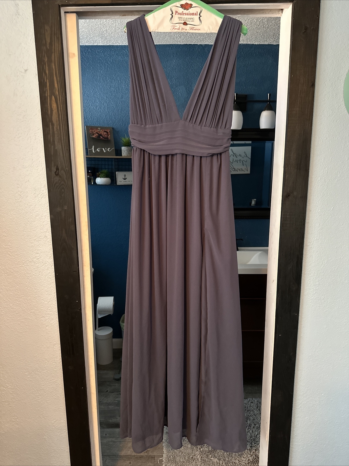 Blue Hues Watercolor Dress (L)